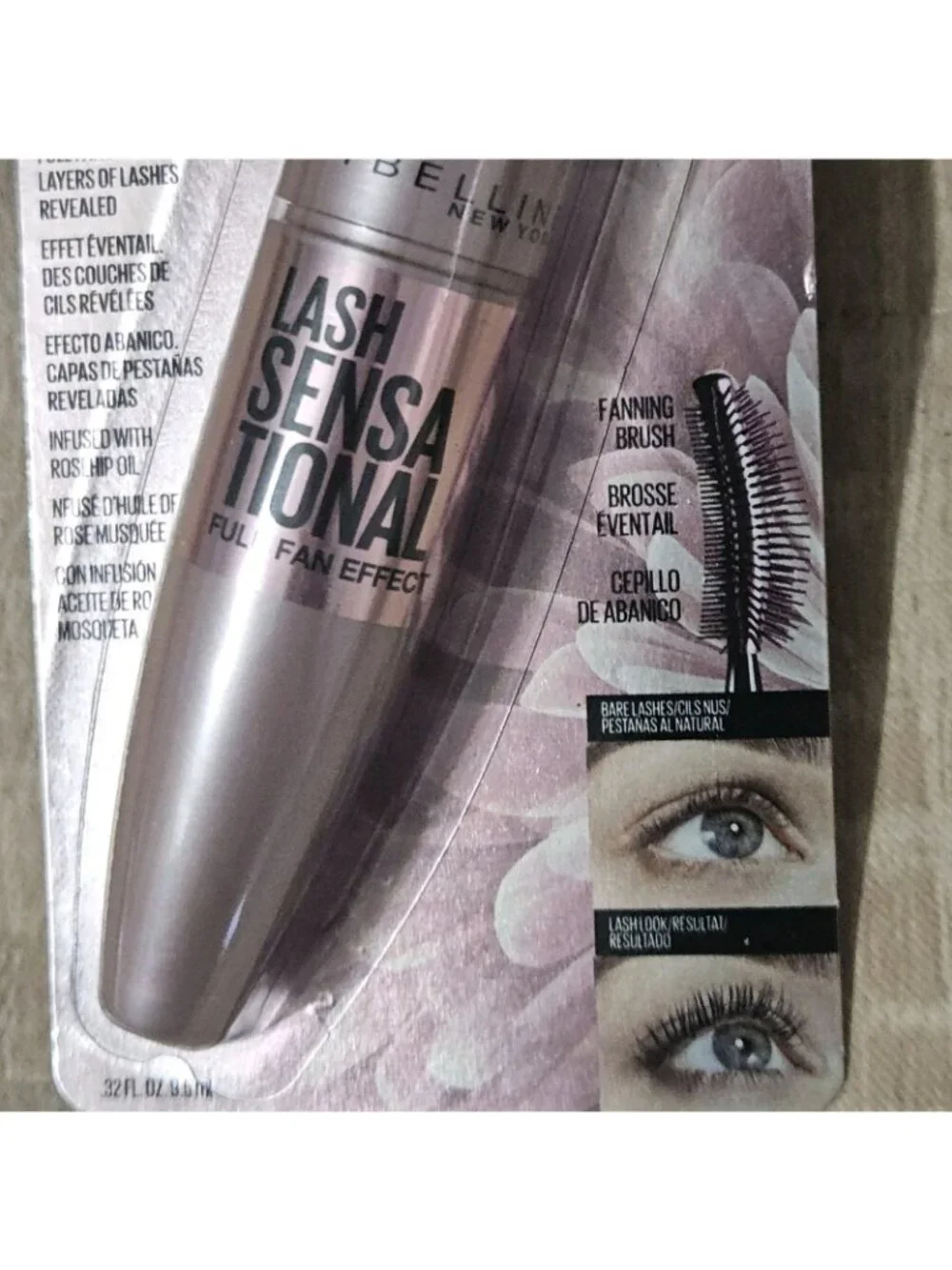 2 PACK Maybelline Lash Sensational Washable Mascara, #252 Midnight Black